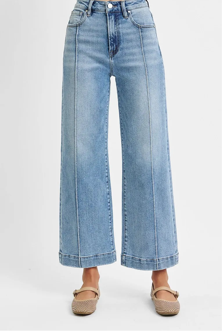 High Rise Crop Wide Leg Jeans