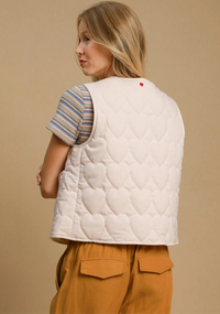Heart Quilted Tie-Front Vest