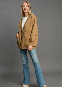 Button-Up Jacquard Cardigan