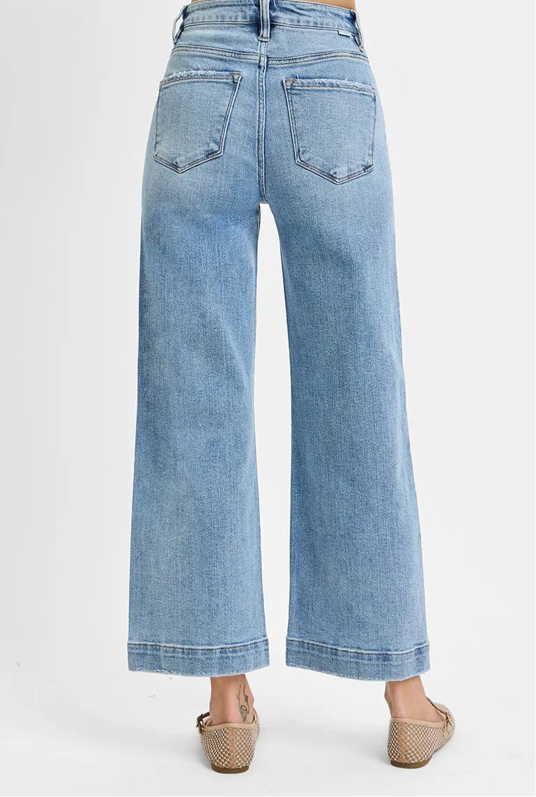 High Rise Crop Wide Leg Jeans