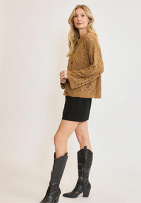 Crochet Button Down Knit Cardigan