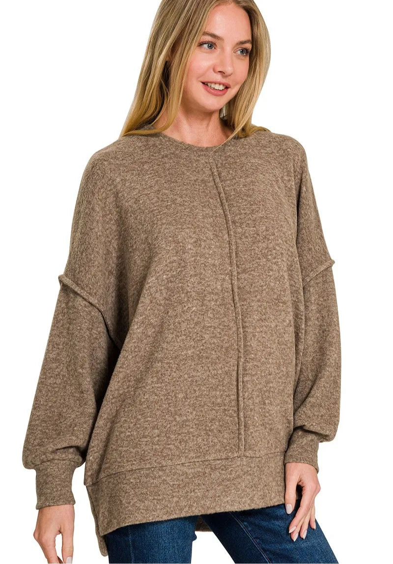 Brushed Melange Hacci Oversized Sweater