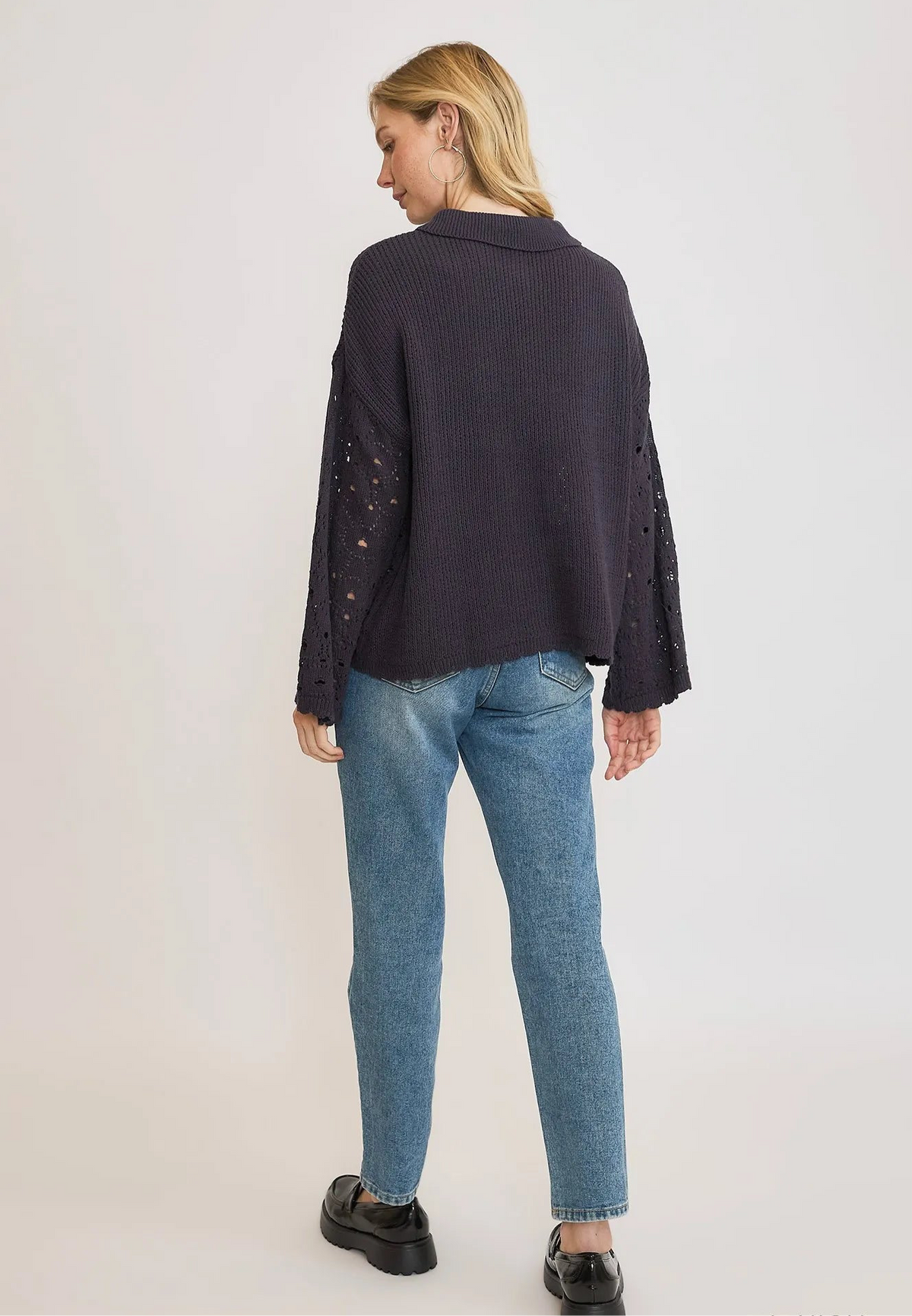 Hollow Out Button Down Cardigan