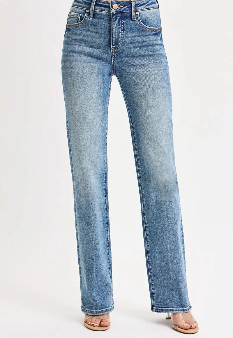 Tummy Control High Rise Straight Jeans