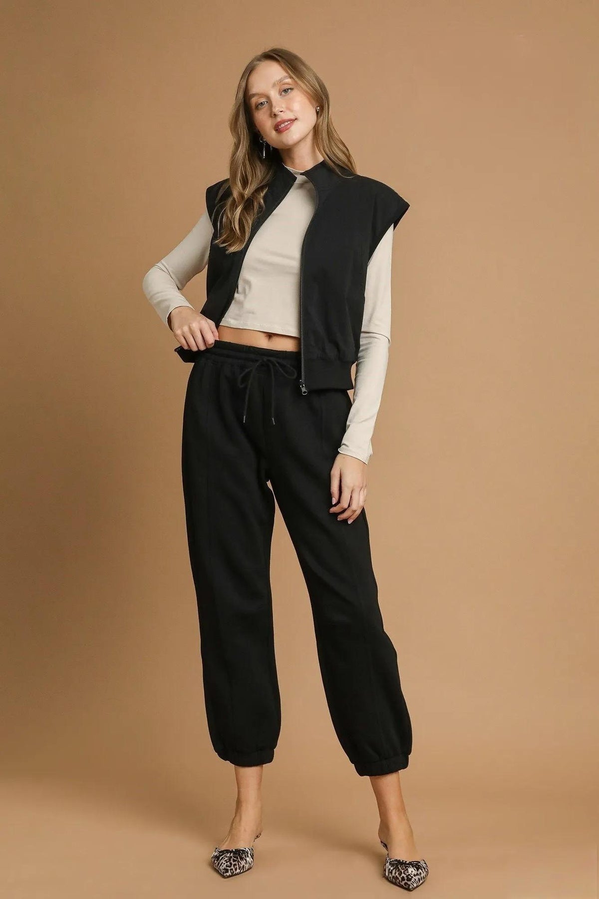 Fleece Jogger Pants with Drawstring