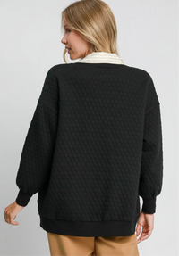 Button-Up Jacquard Cardigan