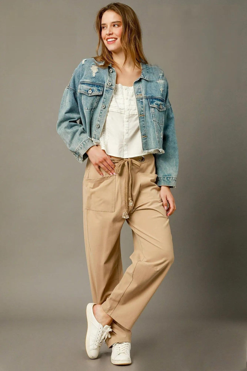 Cargo-Inspired Drawstring Pants