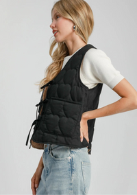 Heart Quilted Tie-Front Vest