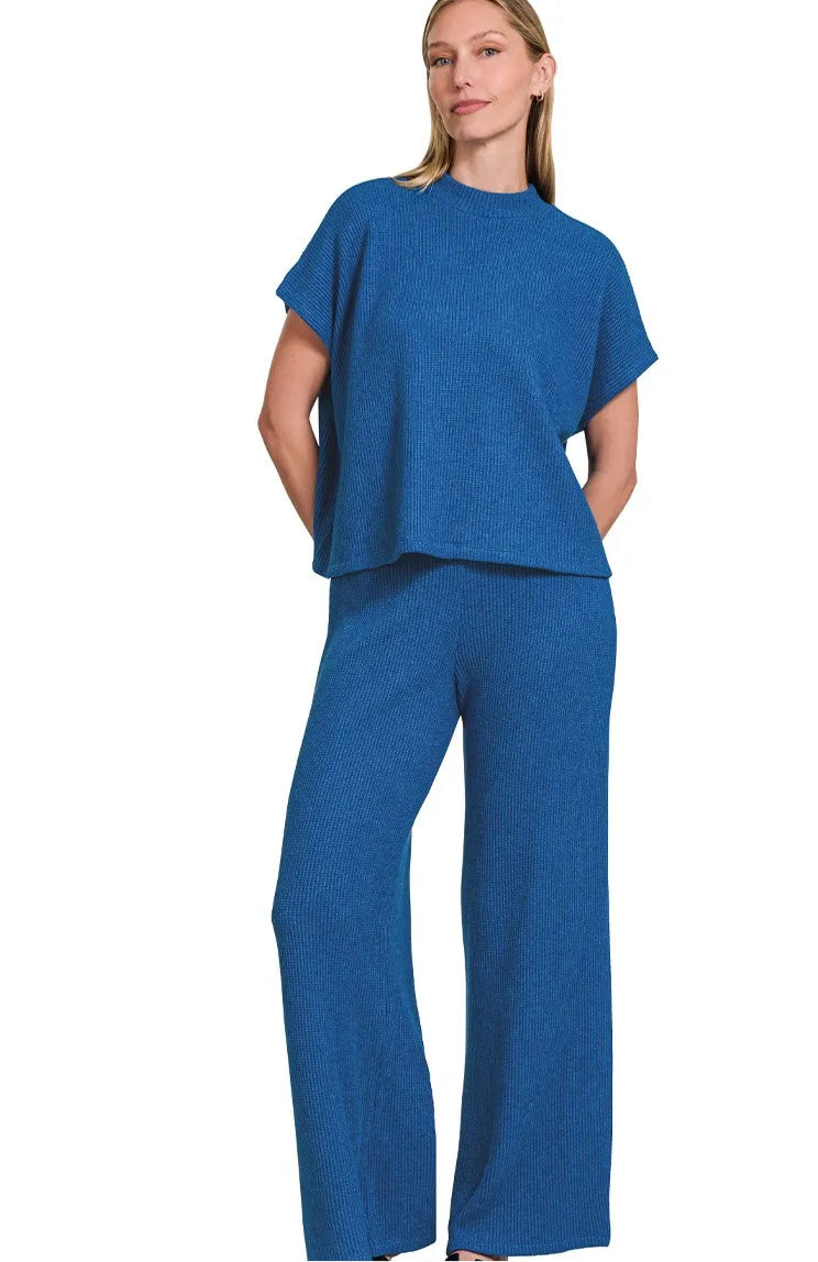 Sweater Boxy Top & Long Pants Set