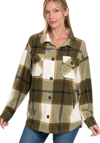 Oversized Plaid Fleece Shacket