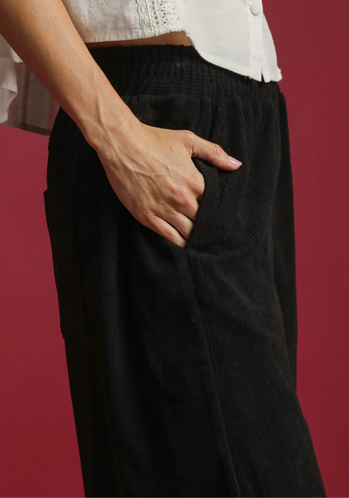 Wide-Leg Corduroy Pants