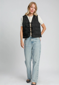 Heart Quilted Tie-Front Vest