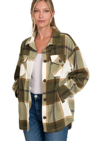 Oversized Plaid Fleece Shacket