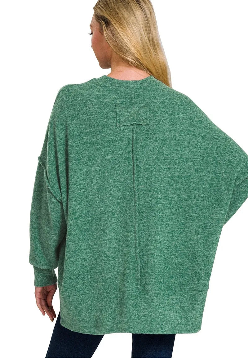 Brushed Melange Hacci Oversized Sweater