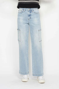 High Waist Straight Cargo Jeans
