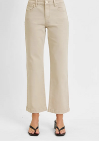 Tummy Control Mid Rise Ankle Straight Jeans