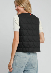 Heart Quilted Tie-Front Vest