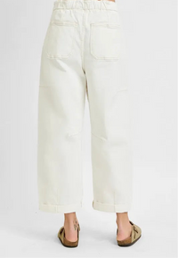 High Rise Crop Wide Barrel Cargo Pocket Jeans