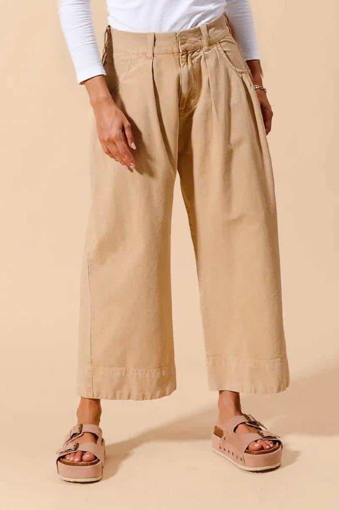 Mid Rise Wide Leg Chino Pants