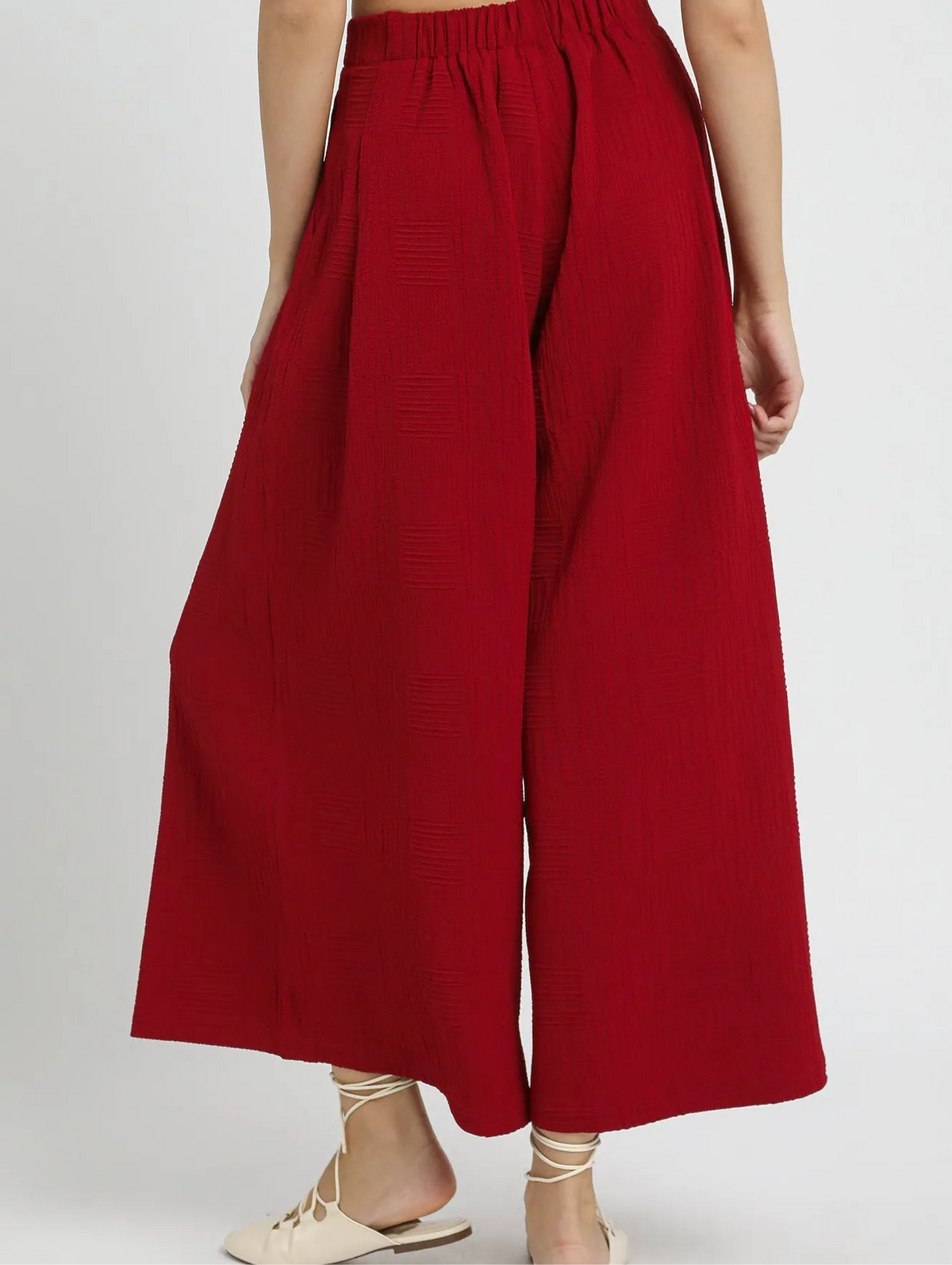 Elastic Waist Wide Leg Pants