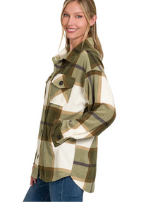 Oversized Plaid Fleece Shacket
