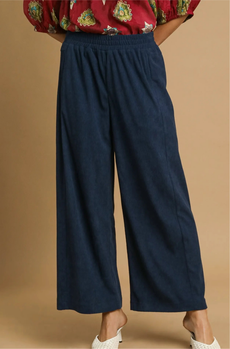 Wide-Leg Corduroy Pants