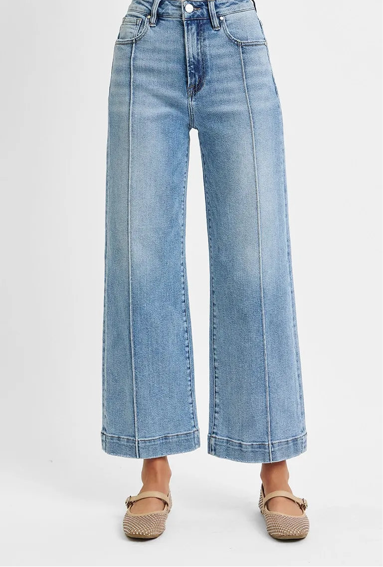 High Rise Crop Wide Leg Jeans