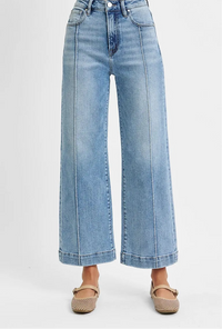 High Rise Crop Wide Leg Jeans