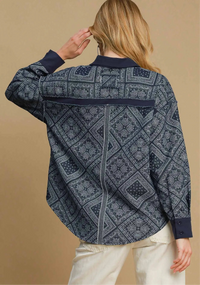 Paisley Print Denim Shirt Jacket