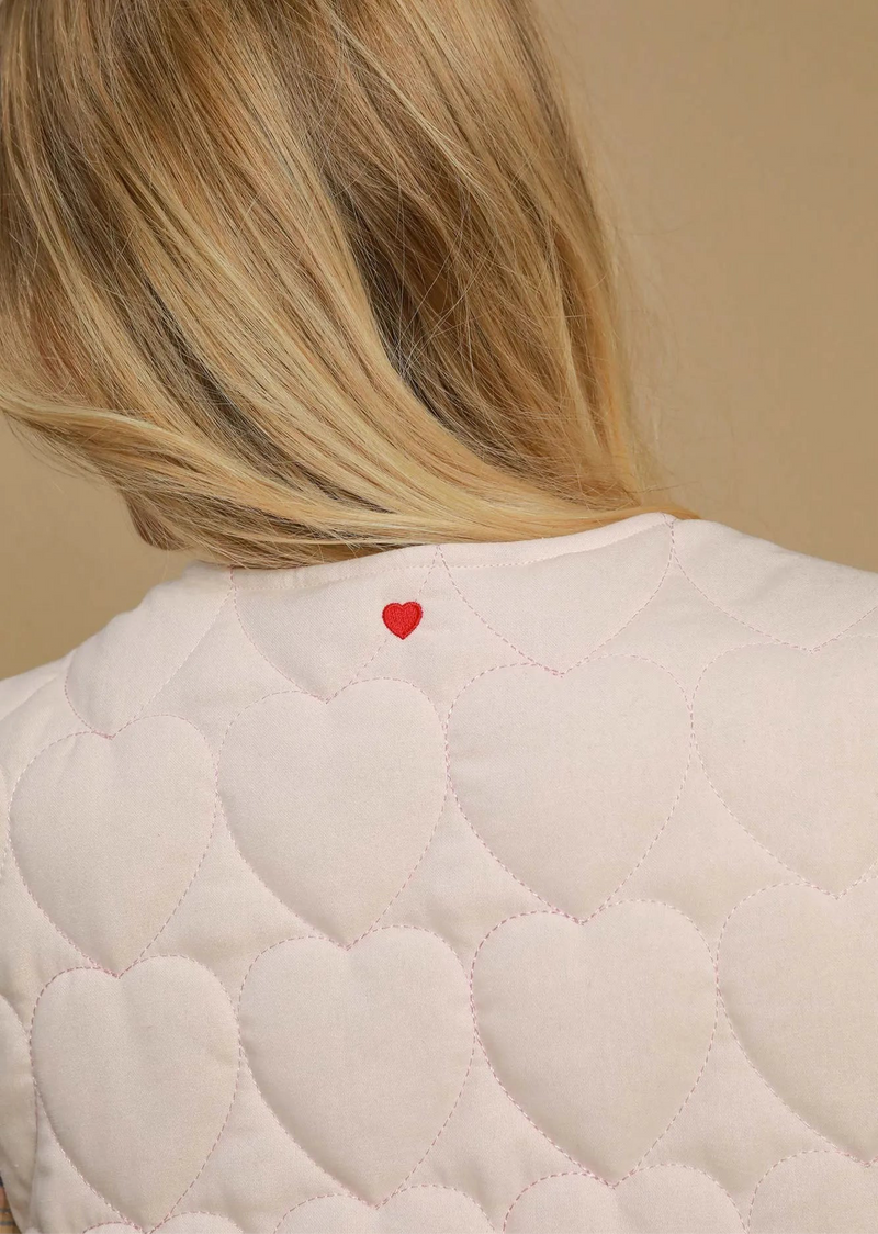 Heart Quilted Tie-Front Vest