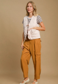 Heart Quilted Tie-Front Vest