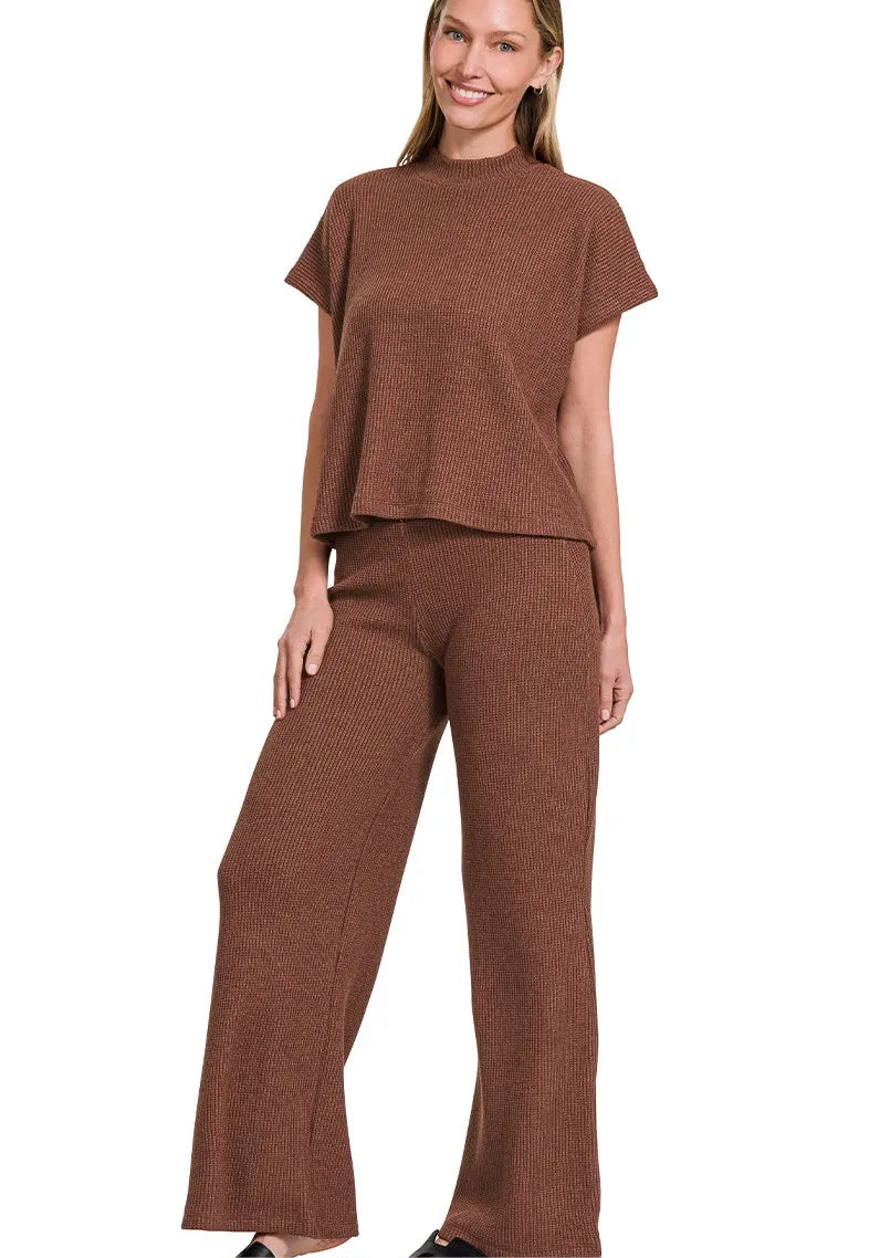 Sweater Boxy Top & Long Pants Set
