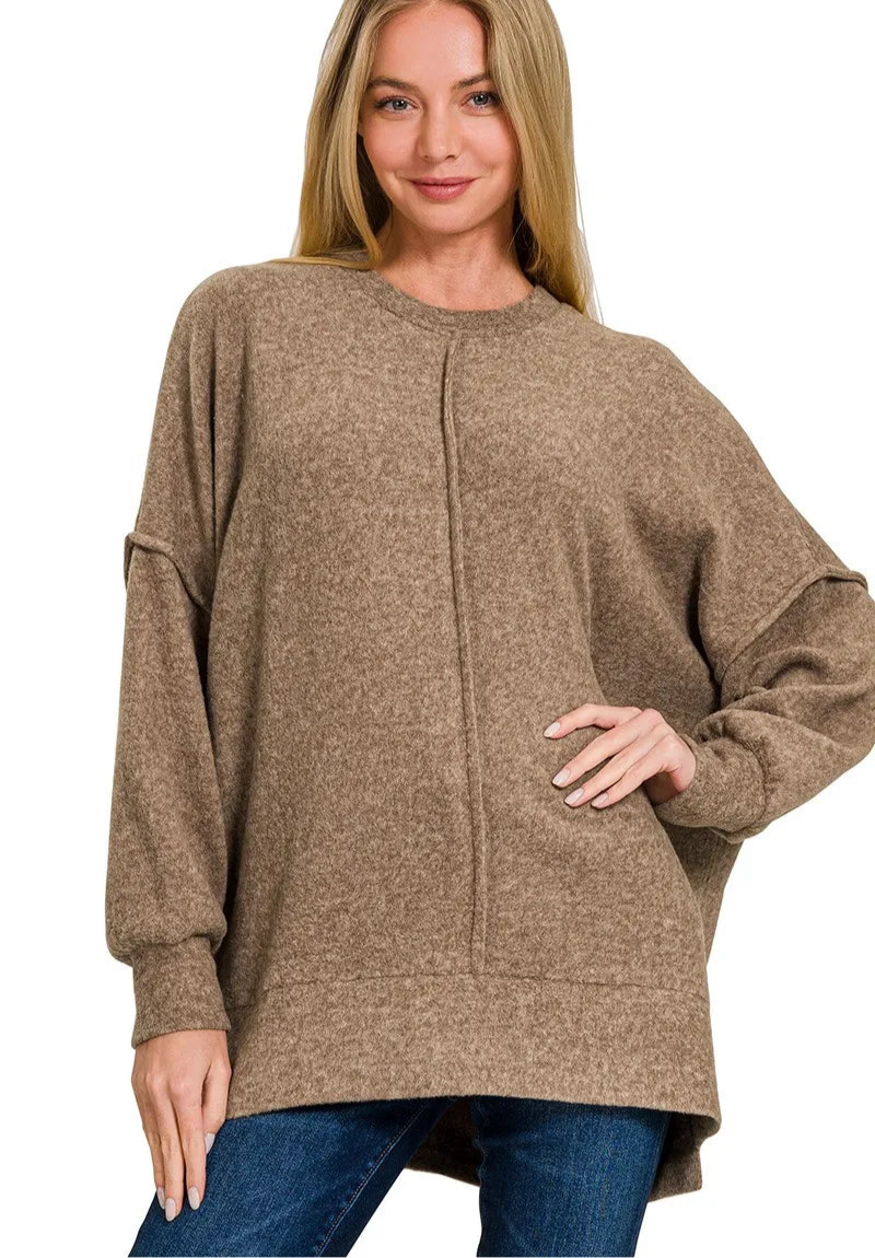 Brushed Melange Hacci Oversized Sweater
