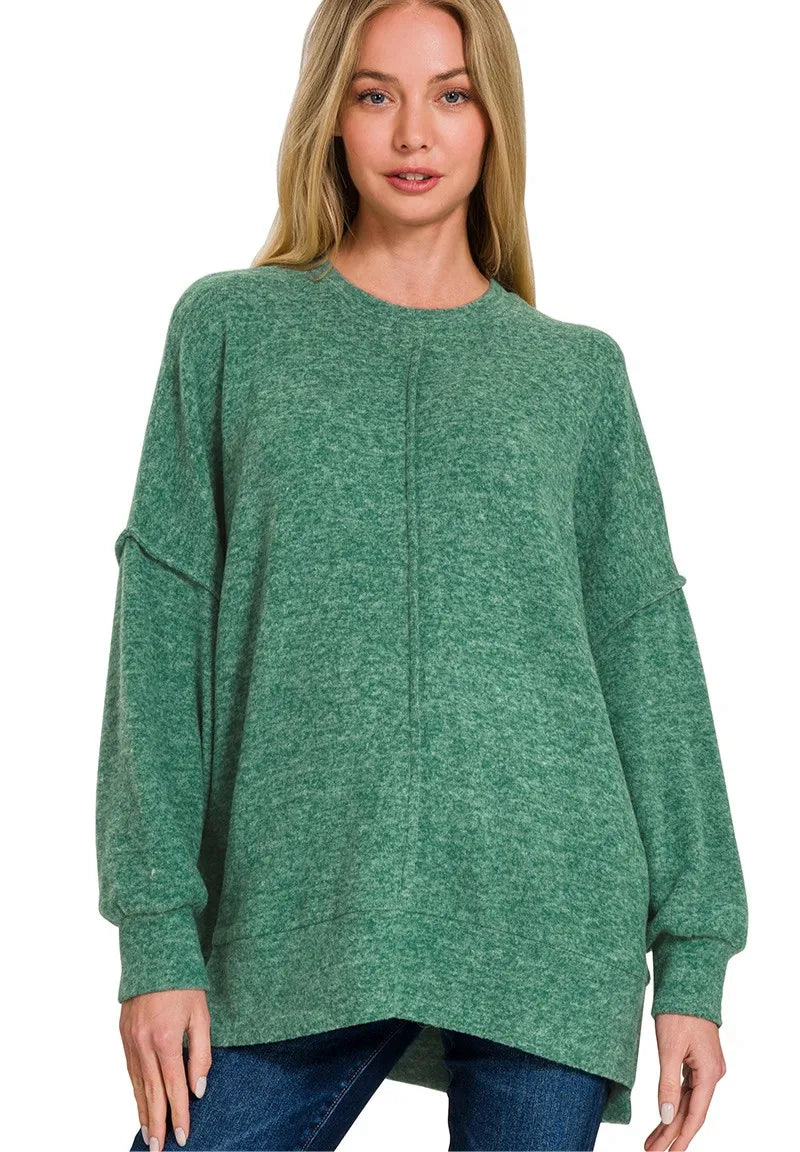 Brushed Melange Hacci Oversized Sweater