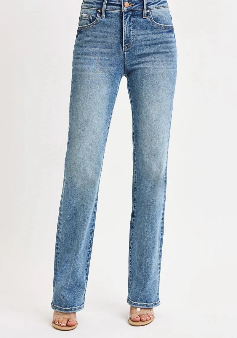 Tummy Control High Rise Straight Jeans
