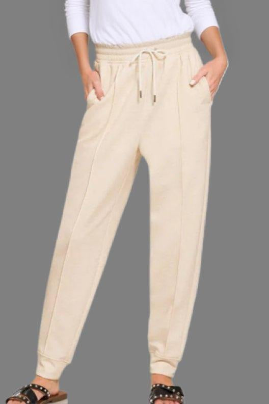 Drawstring Scuba Sweatpants with Pockets