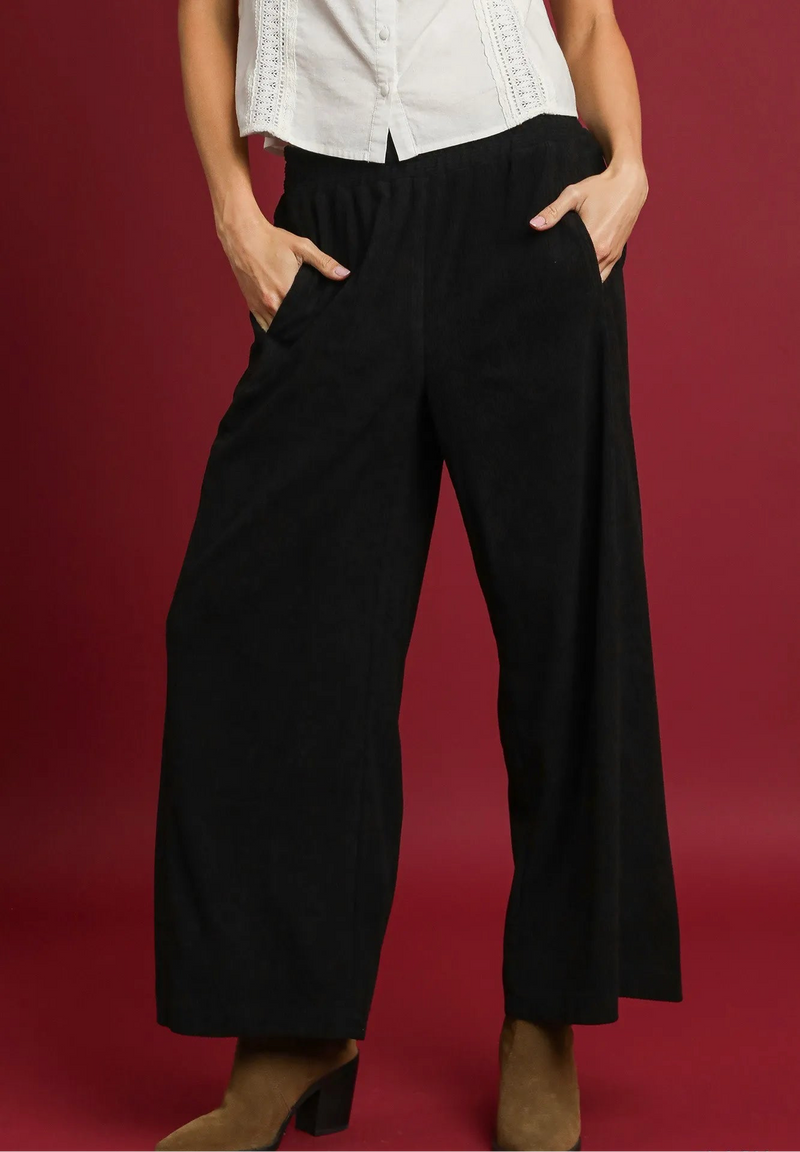 Wide-Leg Corduroy Pants