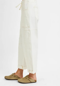 High Rise Crop Wide Barrel Cargo Pocket Jeans