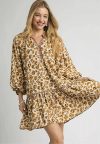 Leopard Print Tiered Mini Dress