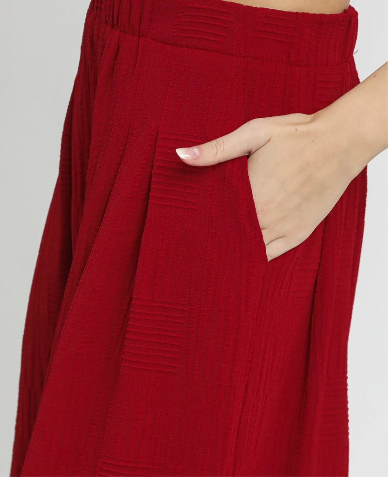 Elastic Waist Wide Leg Pants