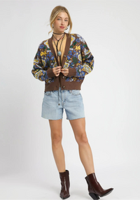 Floral Knit Button-Up Cardigan