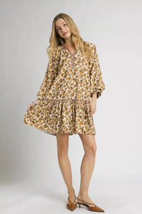 Leopard Print Tiered Mini Dress