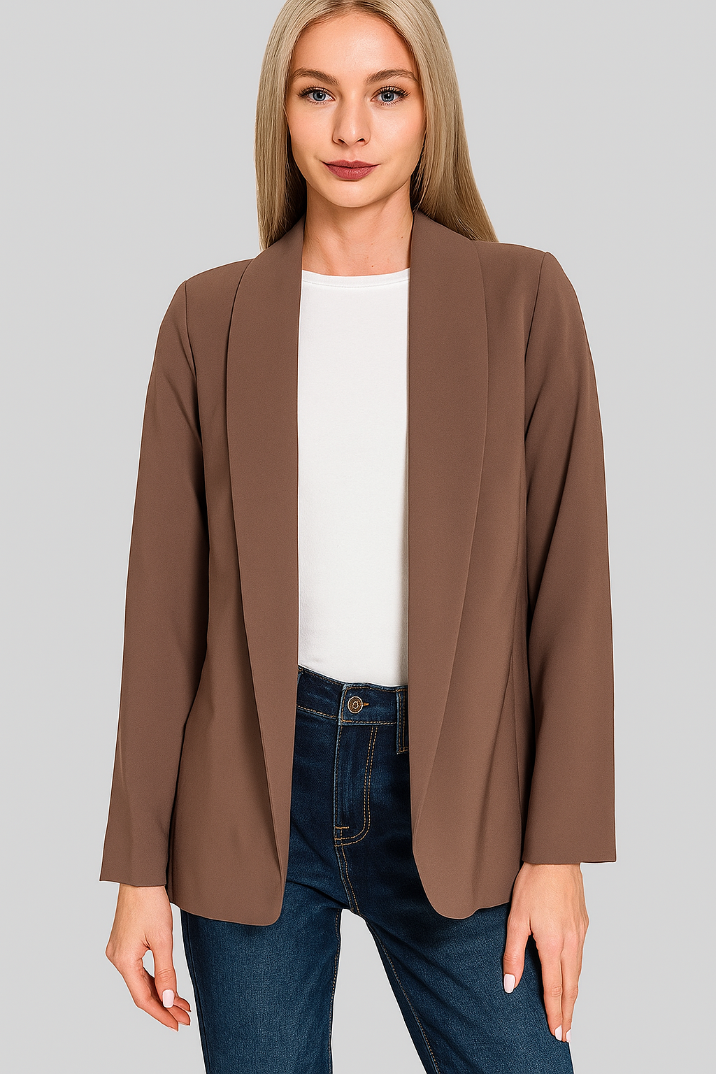 Woven Long Sleeve Blazer With Lining