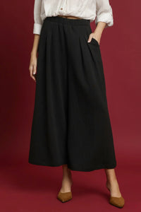 Elastic Waist Wide Leg Pants
