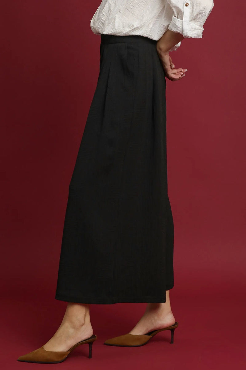 Elastic Waist Wide Leg Pants