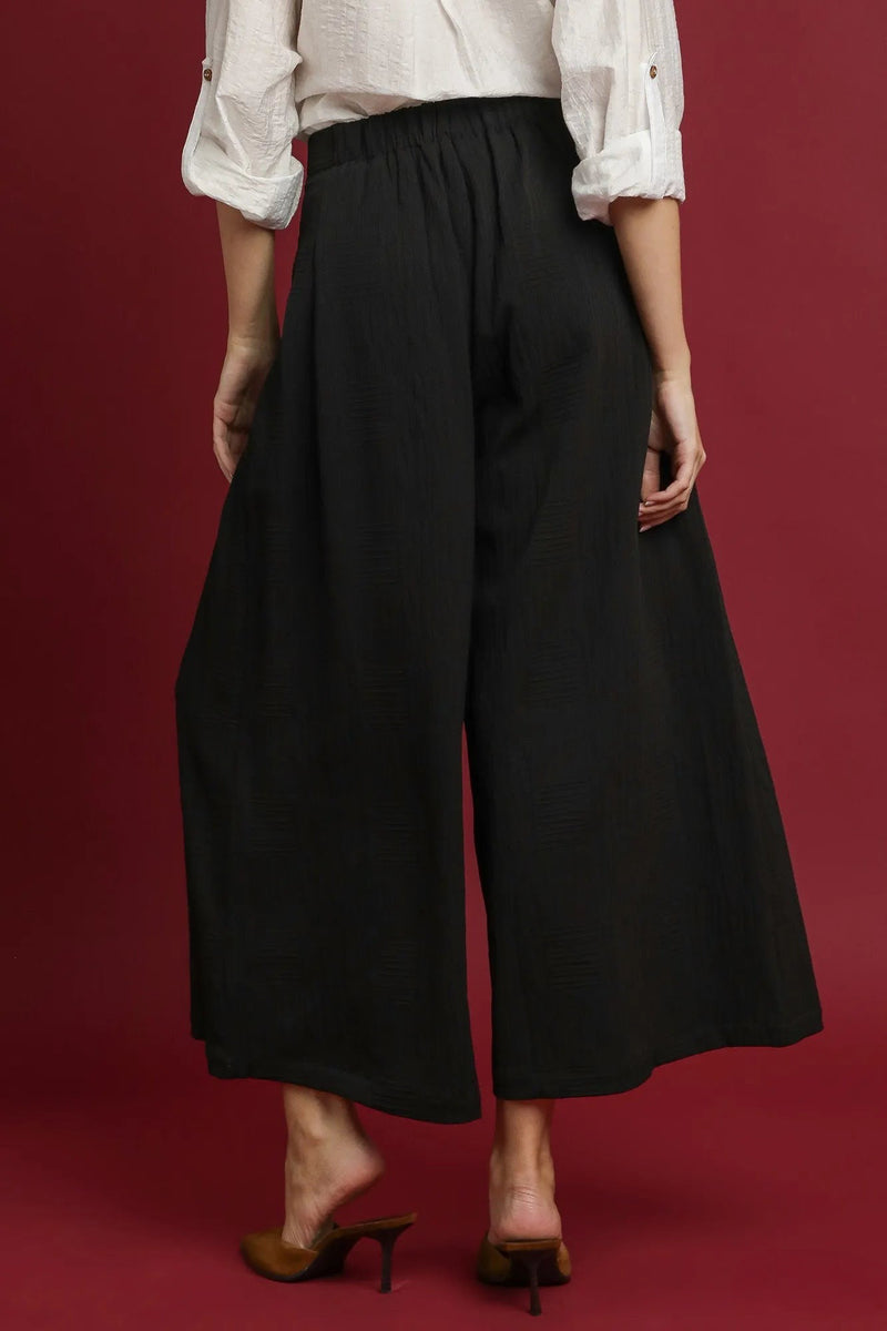 Elastic Waist Wide Leg Pants