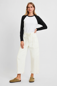 High Rise Crop Wide Barrel Cargo Pocket Jeans