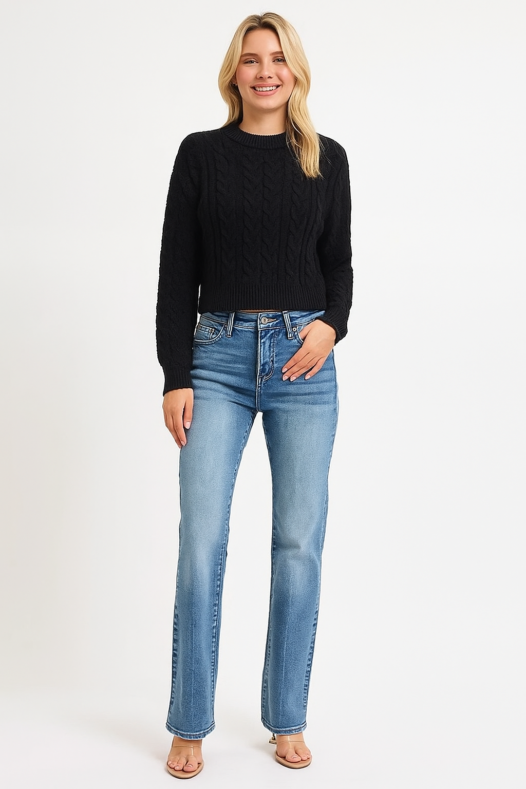 Tummy Control High Rise Straight Jeans