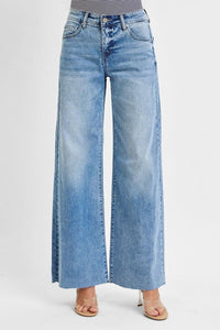 Tummy Control High Rise Ankle Palazzo Jeans Plus Size