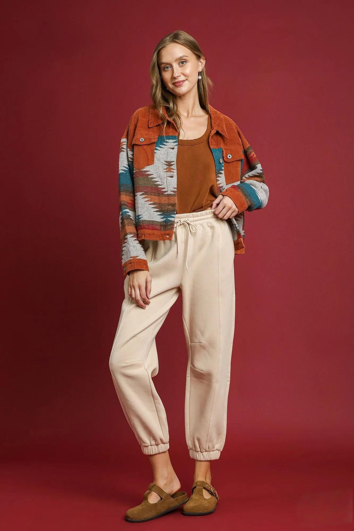 Fleece Jogger Pants with Drawstring